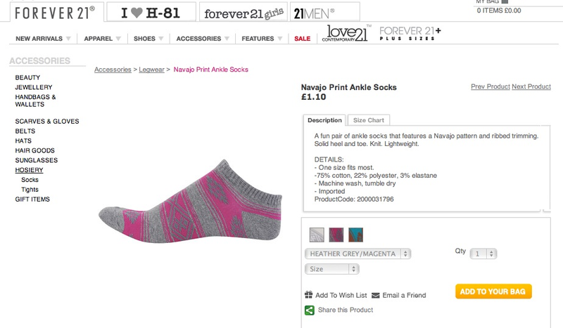Illustration for article titled Forever 21 Didn't Get The Navajo Memo